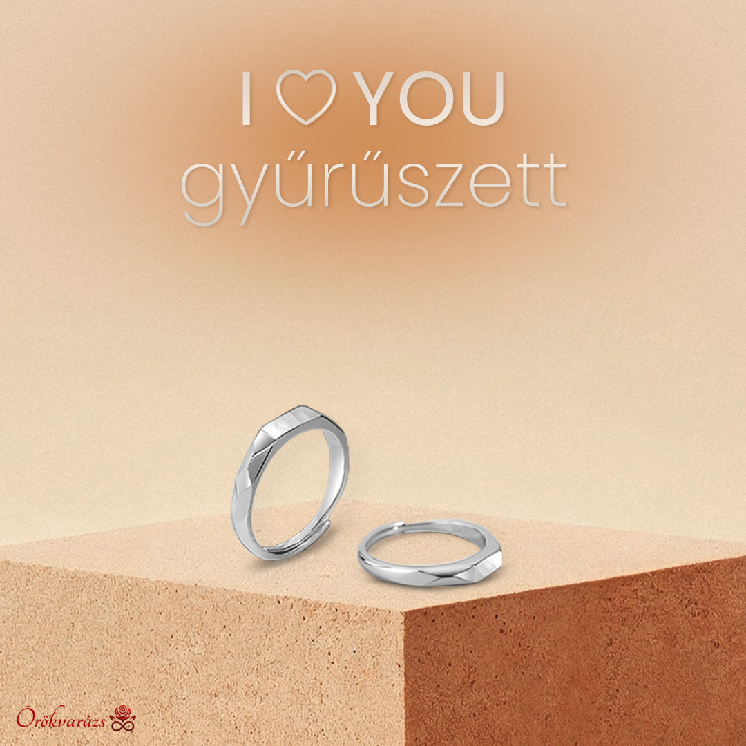 I 🤍 YOU páros gyűrűszett